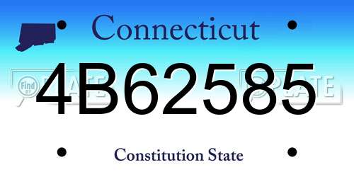 4B62585 Connecticut License Plate