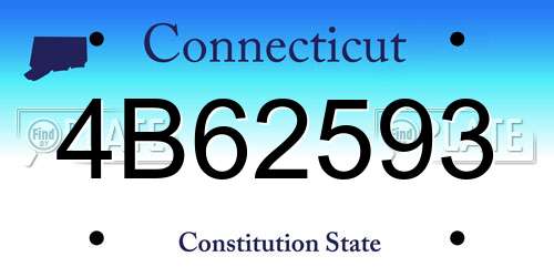 4B62593 Connecticut License Plate