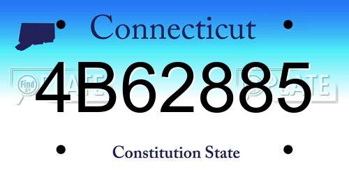 4B62885 Connecticut License Plate