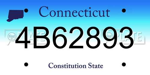 4B62893 Connecticut License Plate