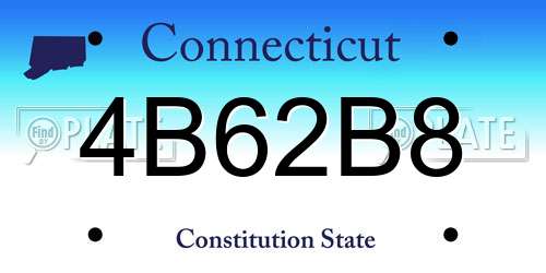 4B62B8 Connecticut License Plate