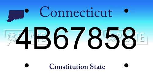 4B67858 Connecticut License Plate