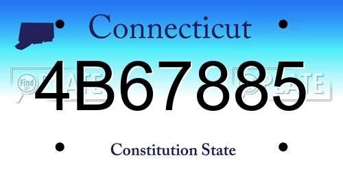 4B67885 Connecticut License Plate