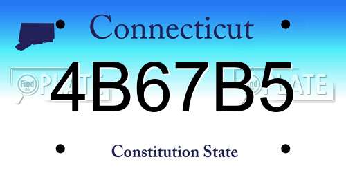 4B67B5 Connecticut License Plate
