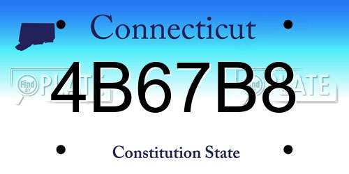 4B67B8 Connecticut License Plate