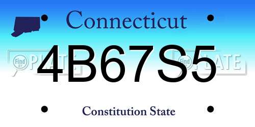 4B67S5 Connecticut License Plate