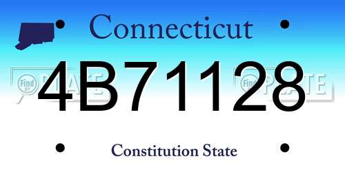 4B71128 Connecticut License Plate