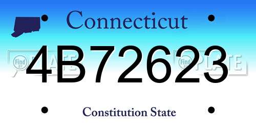 4B72623 Connecticut License Plate