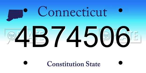 4B74506 Connecticut License Plate