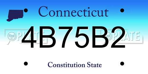 4B75B2 Connecticut License Plate