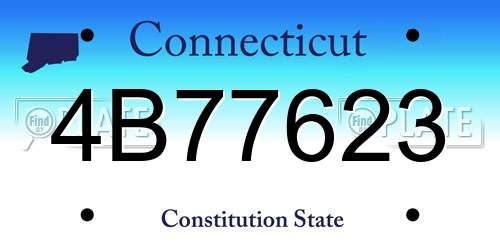 4B77623 Connecticut License Plate