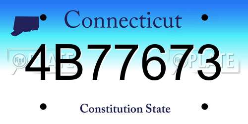 4B77673 Connecticut License Plate