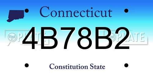 4B78B2 Connecticut License Plate