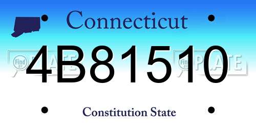 4B81510 Connecticut License Plate