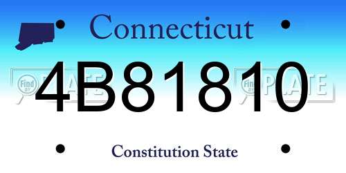 4B81810 Connecticut License Plate