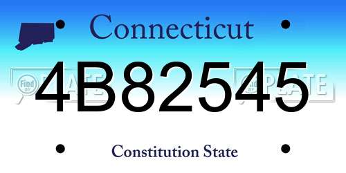 4B82545 Connecticut License Plate