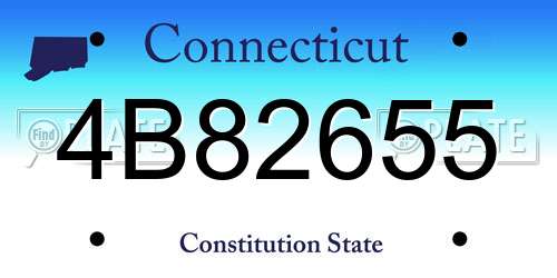 4B82655 Connecticut License Plate