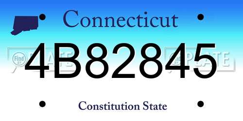 4B82845 Connecticut License Plate