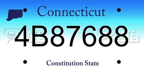 4B87688 Connecticut License Plate