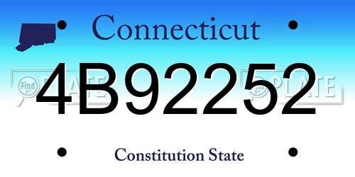 4B92252 Connecticut License Plate