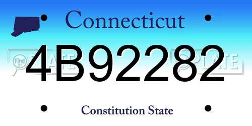 4B92282 Connecticut License Plate