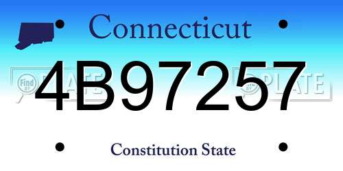 4B97257 Connecticut License Plate