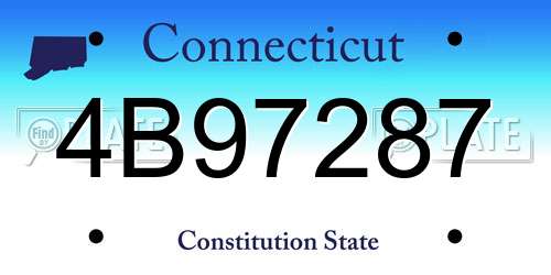 4B97287 Connecticut License Plate