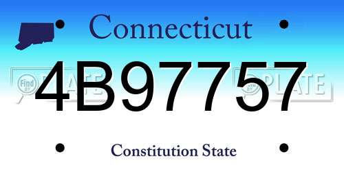 4B97757 Connecticut License Plate