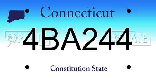4BA244 Connecticut License Plate