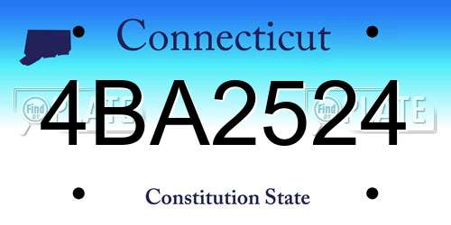 4BA2524 Connecticut License Plate