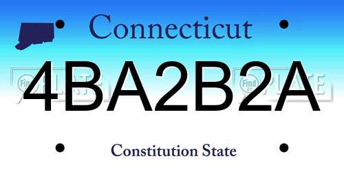 4BA2B2A Connecticut License Plate