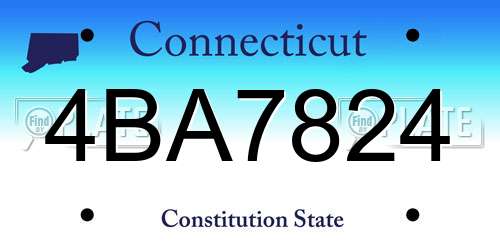 4BA7824 Connecticut License Plate
