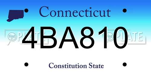 4BA810 Connecticut License Plate