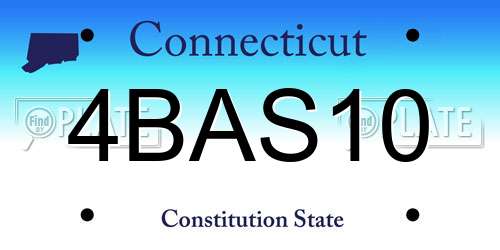 4BAS10 Connecticut License Plate