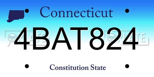 4BAT824 Connecticut License Plate