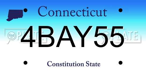 4BAY55 Connecticut License Plate