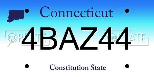 4BAZ44 Connecticut License Plate