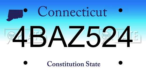 4BAZ524 Connecticut License Plate