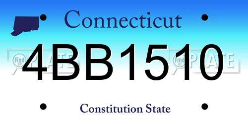 4BB1510 Connecticut License Plate
