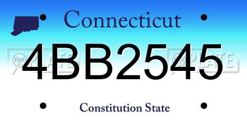 4BB2545 Connecticut License Plate