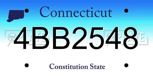 4BB2548 Connecticut License Plate