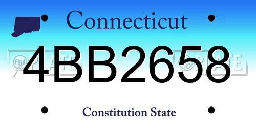 4BB2658 Connecticut License Plate