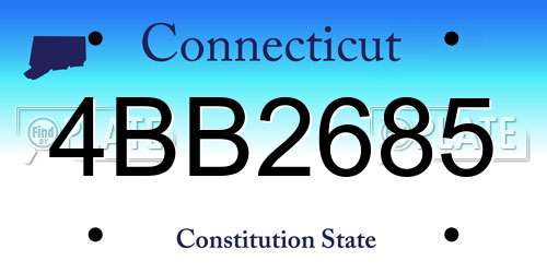4BB2685 Connecticut License Plate