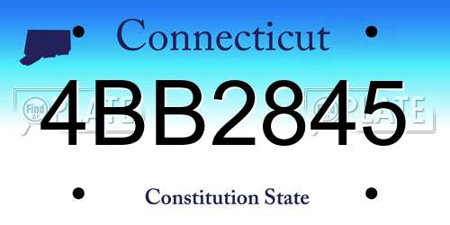 4BB2845 Connecticut License Plate