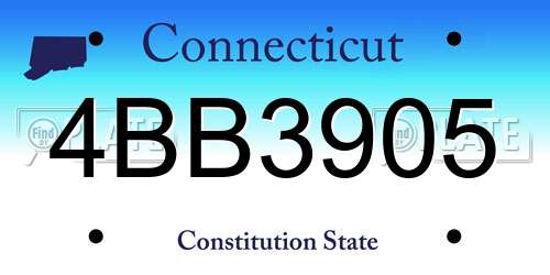 4BB3905 Connecticut License Plate