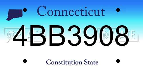 4BB3908 Connecticut License Plate