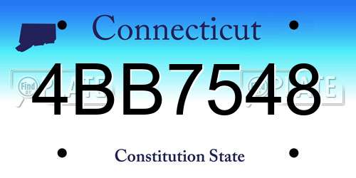 4BB7548 Connecticut License Plate