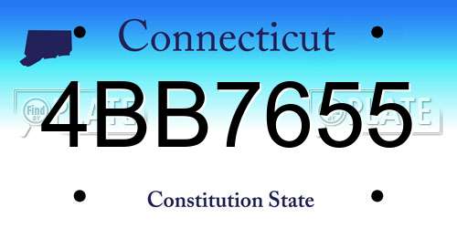 4BB7655 Connecticut License Plate