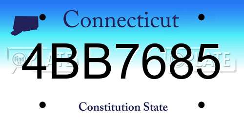 4BB7685 Connecticut License Plate