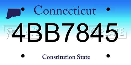 4BB7845 Connecticut License Plate